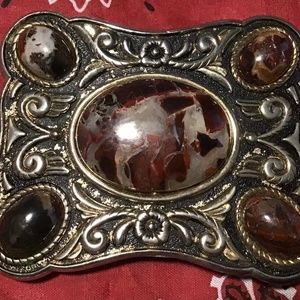 VINTAGE AGATE BELT BUCKLE